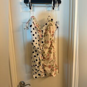 For Love and Lemons floral and polka dot dress